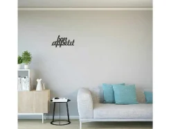 Metalen Decoratie Bon Appetit, Zwart, 50X1,5X30 Cm, Epikasa