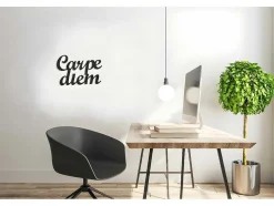 Metalen Decoratie Carpediem, Zwart, 50X1,5X38 Cm, Epikasa