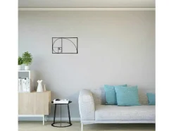 Metalen Decoratie Gouden Sectieverhouding, Zwart, 53X1,5X35 Cm, Epikasa