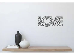 Metalen Decoratie Love 8, Zwart, 50X1,5X20 Cm, Epikasa