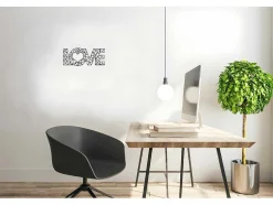 Metalen Decoratie Love 8, Zwart, 50X1,5X20 Cm, Epikasa