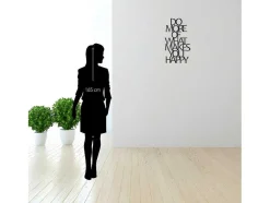 Metalen Decoratie Makes You Happy 1, Zwart, 41X1,5X70 Cm, Epikasa