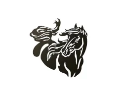 Metalen Decoratie Paard 2, Zwart, 50X1,5X50 Cm, Epikasa