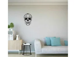 Metalen Decoratie Schedel 1, Zwart, 35X1,5X50 Cm, Epikasa