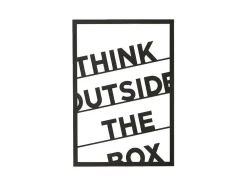 Metalen Decoratie Think Outside The Box 2, Zwart, 50X1,5X70 Cm, Epikasa