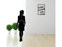 Metalen Decoratie Think Outside The Box 2, Zwart, 50X1,5X70 Cm, Epikasa