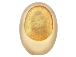 Metalen Kandelaar - B. 31,5 X H. 43 Cm - Messing En Bladgoud Afwerking - Goud - Belinni