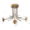 Metalen Plafondlamp Met 5 Lampen Daisy - D80 X H34 Cm - Wit En Goud