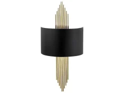 Metalen Wandlamp Sangarius - B22 X H75 Cm - Zwart En Goud