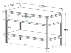 Meubel Onder Wastafel Van Licht Teakhout En Metaal - 120 Cm - Tukad