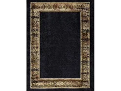 Miro 51223.806 Tapijt Wasbaar Kader, Grieks Antislip - Zwart / Goud 200X290 Cm