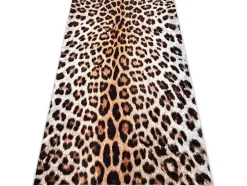Miro 51568.804 Tapijt Wasbaar Luipaardpatroon Antislip - Creme / Bruin 120X170 Cm