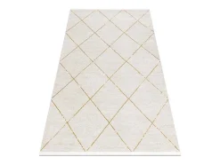 Modern Tapijt Duke 51245 Creme / Goud - Latwerk, Gestructureerd, Zeer 140X190 Cm