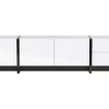 Modern Tv-Meubel 190Cm Met 3 Deuren En 2 Lades - Glanzend Wit & Zwart