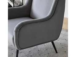 Moderne Loungestoel - Enkele Bank Met Armleuningen - Metalen Poten - Grijs