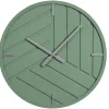Moderne Wandklok - D. 50 Cm - Groen En Zilverkleurig - Herti