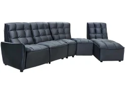 Moduleerbare Relaxhoekbank Van Fluweel - Antraciet - Alford