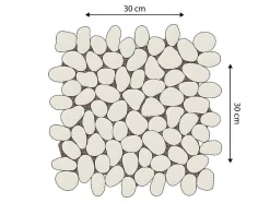 Mozaiektegels Vloer En Muur Ola Van Natuurlijke Kiezel - Creme - Pak Van 1M