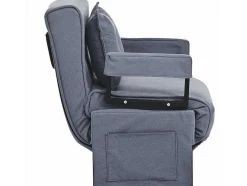 Multifunctionele Ligstoel Met Kussen - Om Te Bouwen Tot Fauteuil - Linnen Stof - Grijs