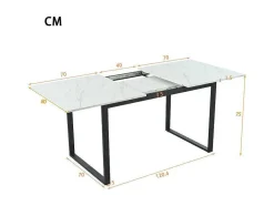 Multifunctionele Uitschuifbare Eettafel - Industriele Stijl - Wit