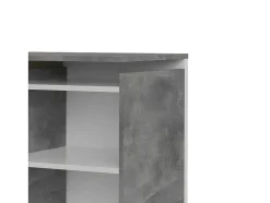 Nada Hoofdbord Met Opbergruimte 140 Cm, Betondecor/Wit Hoogglans.