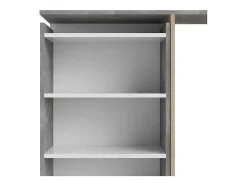 Nada Hoofdbord Met Opbergruimte 140 Cm, Betondecor/Wit Hoogglans.