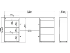 Nada Hoofdbord Met Opbergruimte 160 Cm, Betondecor/Wit Hoogglans.