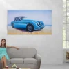 Olieverfschilderij Vintage Auto Handgeschilderd