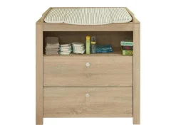 Olja Commode Met 2 Lades En 1 Plank, Eiken Decor.