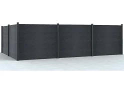 Omheining H156 Cm - Set Van 6 Latten In Composiet + 2 Antraciet Palen - Enola