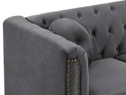 Omkeerbare Hoekbank Van Antracietkleurig Velours Turner