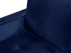 Omkeerbare Hoekbank Van Fluweel Fleuet - Donkerblauw