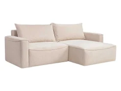 Omkeerbare Hoekslaapbank Van Beige Stof Met Textuur Asturio