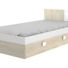 Onderschuifbed - 2 X 90 X 190 Cm - Kleuren: Eiken En Wit - Sonia
