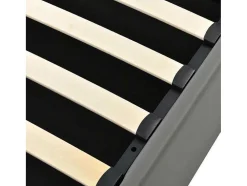 Opbergbed 140X200Cm In Kunstleer Met Led + Lattenbodem - Grijs