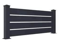 Opengewerkt Hek H80,3 X L188,6 Cm In Donkergrijs Aluminium - Primo