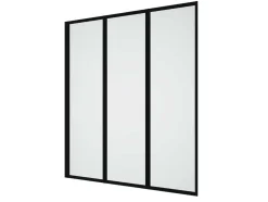 Opklapbaar Badscherm Van Matzwart Metaal - 120 X 140 Cm - District