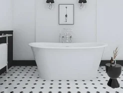 Ovaal Vrijstaand Bad - Retro-Stijl - 180 L - 150 X 74 X 63 Cm - Wit - Acryl - Pelmato