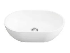 Ovale Wastafel Van Solid Surface - Wit - 58 Cm - Sengli