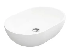 Ovale Wastafel Van Solid Surface - Wit - 58 Cm - Sengli