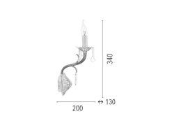 Palazza Wandlamp, Messing, 20X13X34 Cm, Epikasa