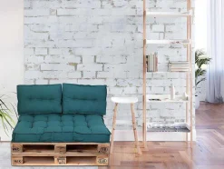 Palletkussen Baila - Katoen En Polyester - 80X120X12 Cm - Blauw