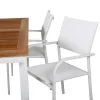 Panama Tuinmeubelset Tafel 90X152/210Cm En 4 Stoel Santorini Wit, Naturel.