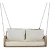 Pe Rotan Hangstoel - Tuinschommel - 2 Plaatsen - Met Kussens - Beige