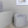 Peg Poef, Hocker O46Cm Fluweel Grijs.