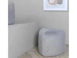 Peg Poef, Hocker O46Cm Fluweel Grijs.