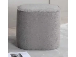 Piff Poef, Hocker O44Cm Teddystof Grijs.