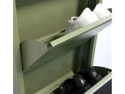 Pisa Schoenenkast Groen Metaal Met 8 Vakken.
