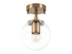 Plafondlamp Van Metaal Met Bol -D. 15 Cm X H. 23 Cm - Vintage - Barlati