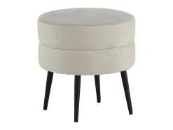 Pot Poef O40Cm Velours Beige.